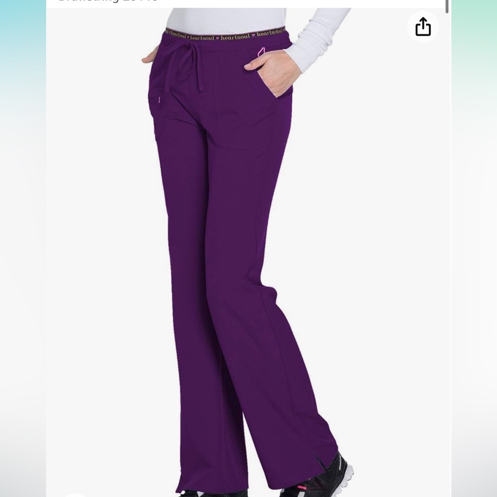 HeartSoul Break On Through Women Scrubs Pant Low Rise Drawstring 20110 like new